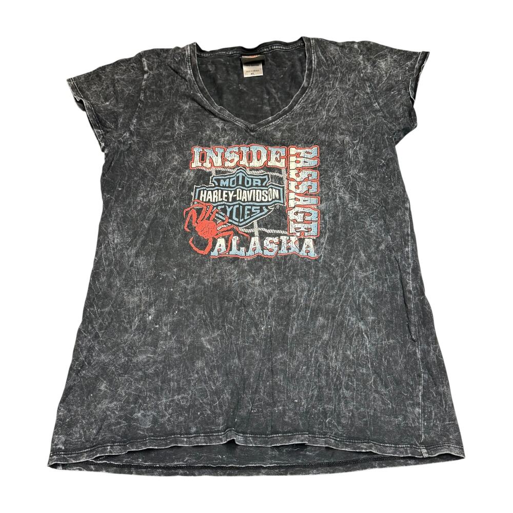 Harley Davidson Womens XL Inside Passage Ketchikan Alaska Graphic Tee